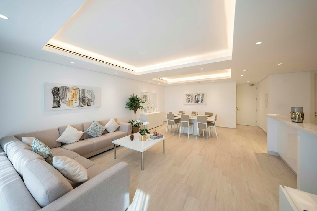 Bright modern reception area with seating
