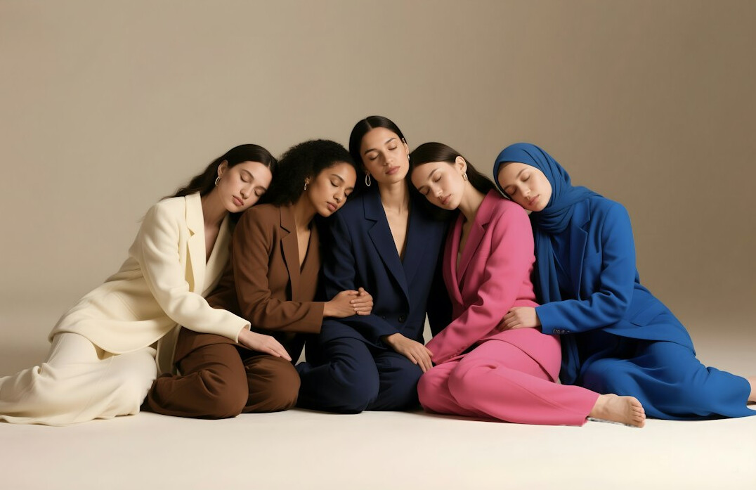 Studio portrait of a diverse team of four business professionals