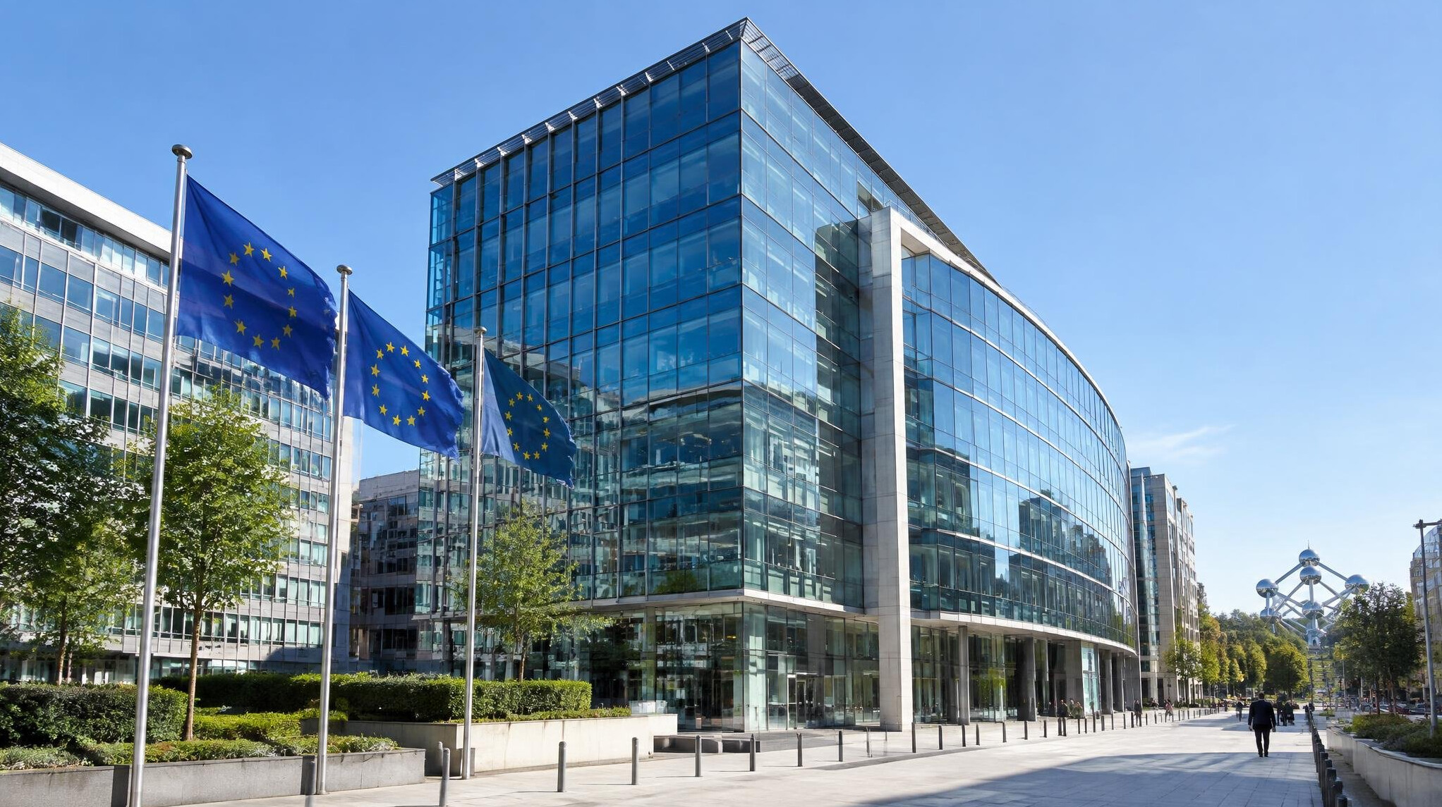 Modern office building exterior in Brussels
